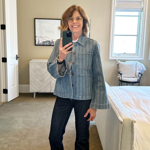 VERONICA BEARD Dahl Striped Denim Jacket S - Picture 6 of 15